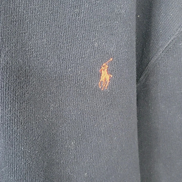 VINTAGE POLO RALPH LAUREN Men's Navy Blue 1/4 Zip Pullover Sweatshirt XL - Picture 3 of 8